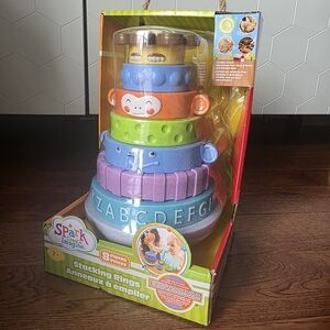 Spark Stacking Rings Toy - Multicolor Aninals Ecowood Wood